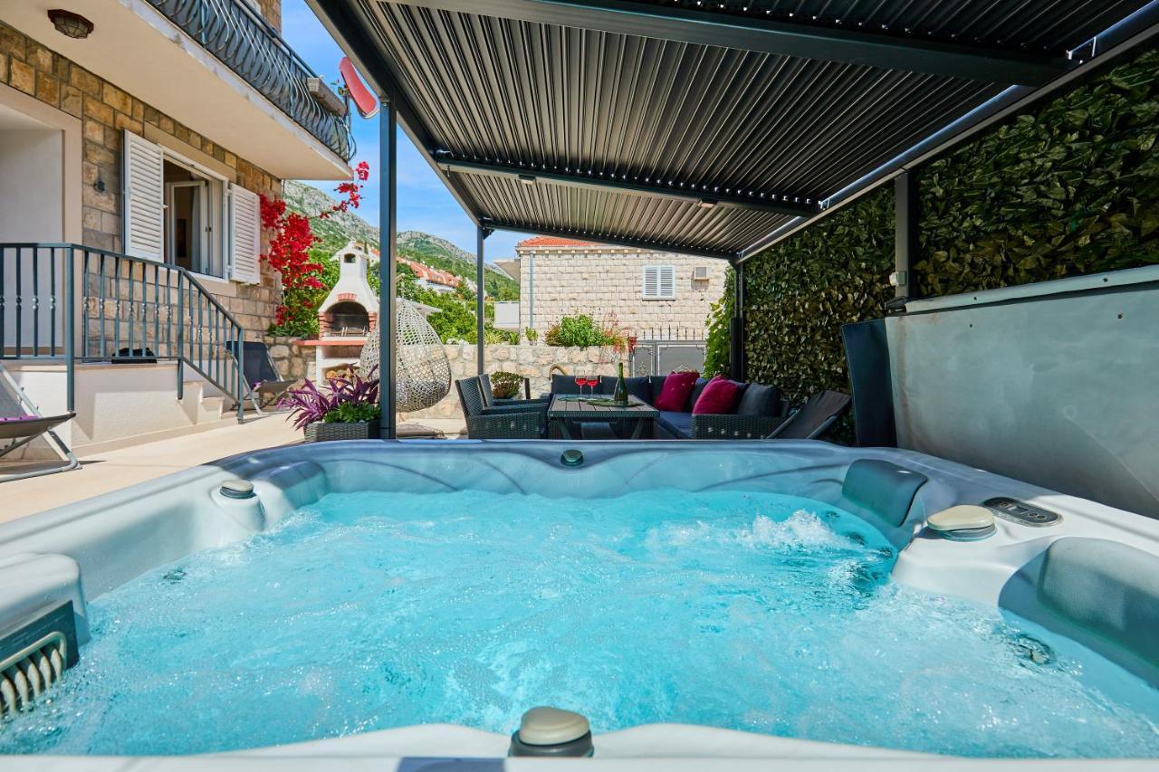 Apartment Aqua Dream - Private Jacuzzi, Wood Bbq , Terrace , Ground Floor Mokošica Exterior foto